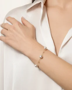 Hot Akoya perlearmbånd med diamanter 0,15 ct Armbånd