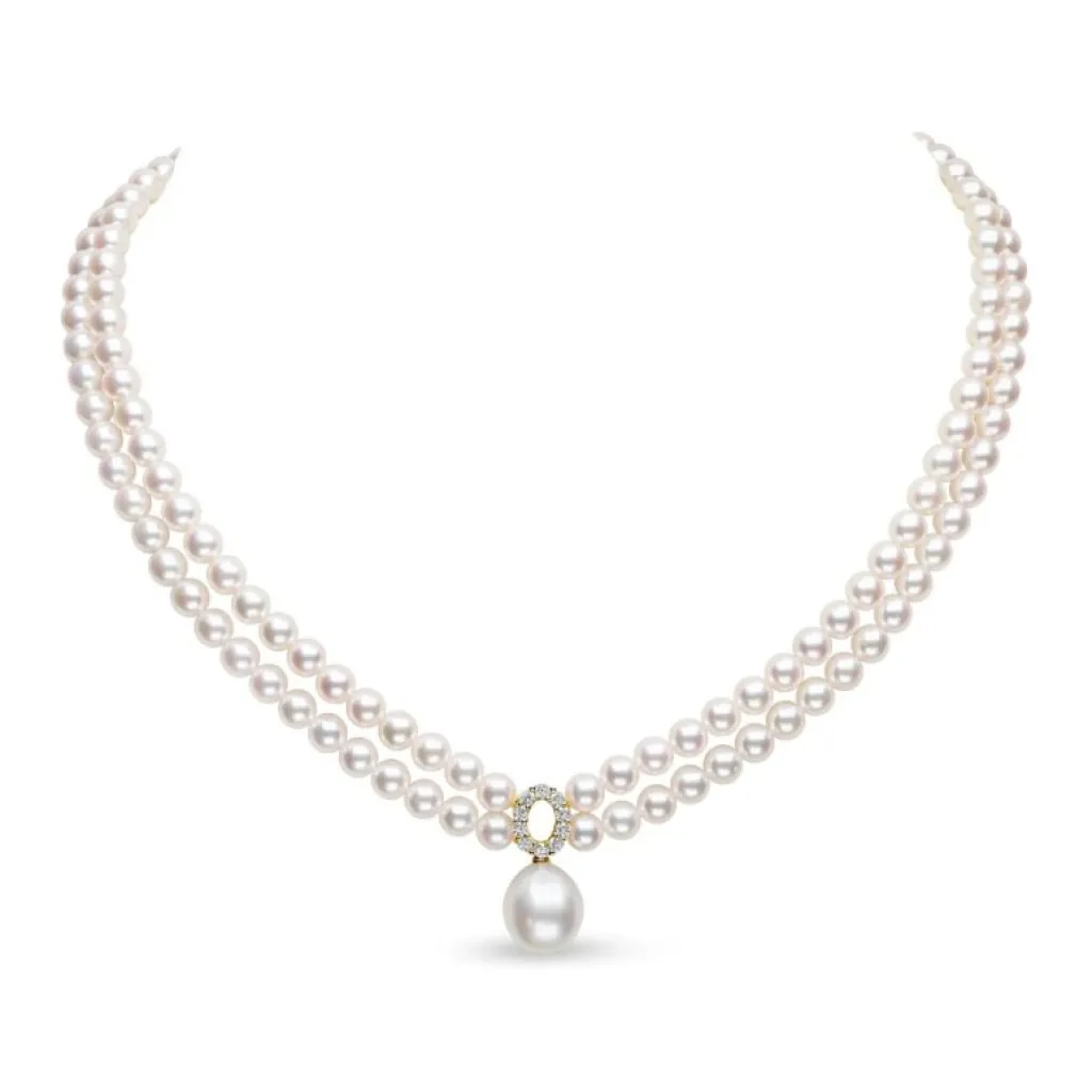 New Akoya perlekjede med diamanter 0,40 ct Halssmykker