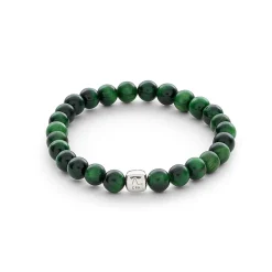 Hot Alexander Lyngaard ColorUp Green Tiger Eye 6 mm armbånd Til Menn | Armbånd