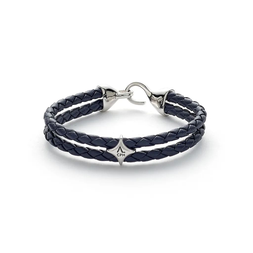 Online Blue Bolo Leather with Hook Clasp armbånd Armbånd | Til Menn