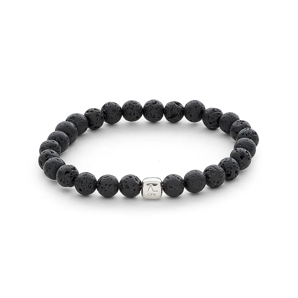 Hot ColorUp Lava Stone 6mm armbånd Til Menn | Armbånd