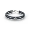 Fashion Grey Bolo Leather with Hook Clasp armbånd Til Menn | Armbånd