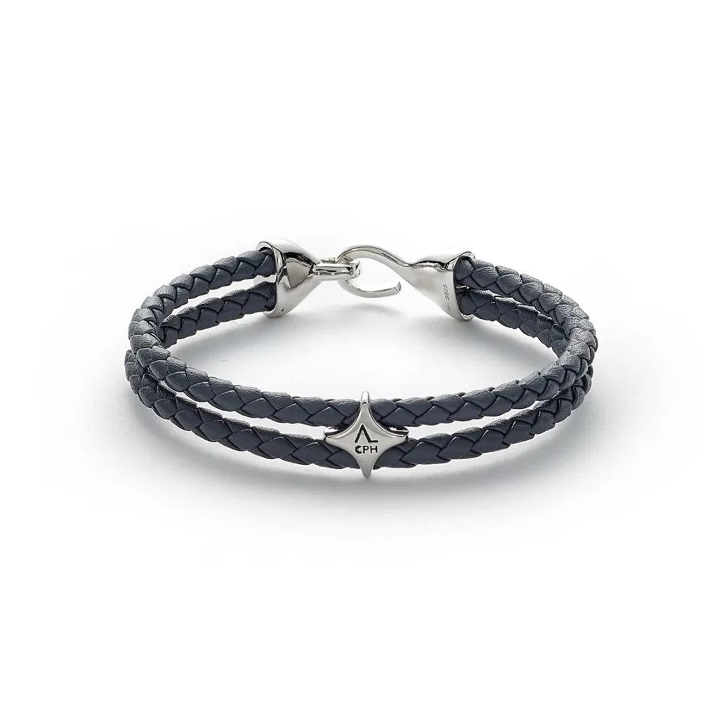 Fashion Grey Bolo Leather with Hook Clasp armbånd Til Menn | Armbånd