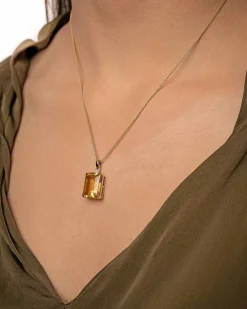 Fashion Anheng i gult gull med citrin 10,31 ct Halssmykker