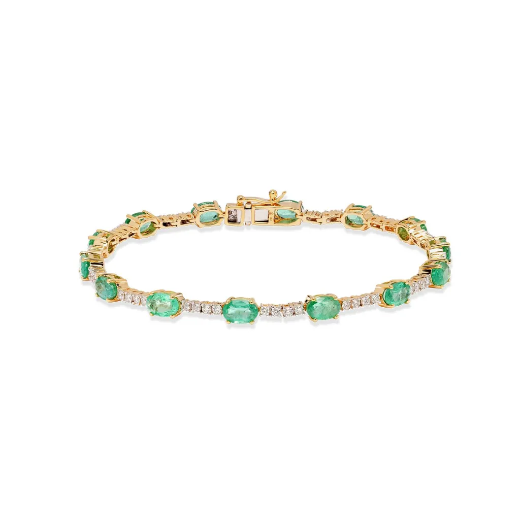 Hot Armbånd i 18 karat gull med smaragd og diamanter 1,00 ct Armbånd