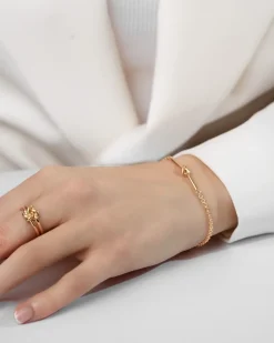 New Armbånd i forgylt sølv med knutedetalj Armbånd