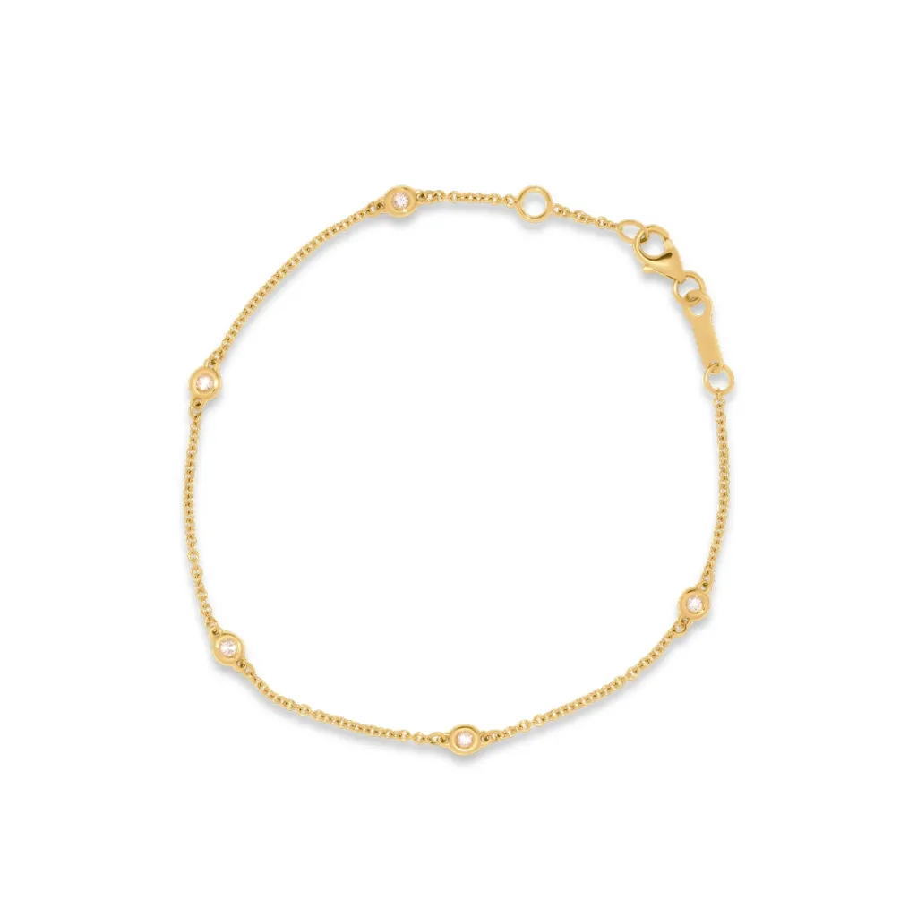 Discount Armbånd i gult gull med diamanter 0,09 ct Armbånd