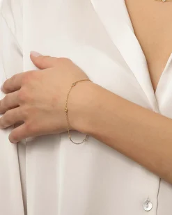 Sale Armbånd i gult gull med fargestener Armbånd