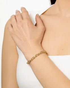Hot Armbånd i gult gull med lenker Armbånd