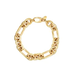 Clearance Armbånd i gult gull med ovale og rektangulære lenker Armbånd