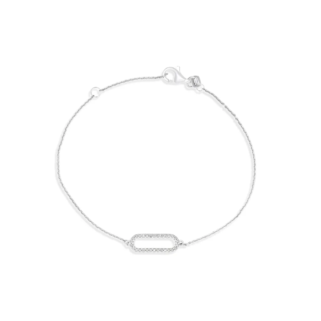 Fashion Armbånd i hvitt gull med diamanter 0,11 ct Armbånd