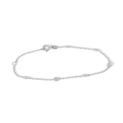 Clearance Armbånd i rhodinert sølv med cubic zirkonia 17+3 cm Armbånd