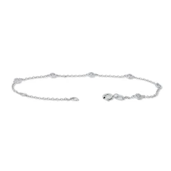 Clearance Armbånd i rhodinert sølv med cubic zirkonia 17+3 cm Armbånd