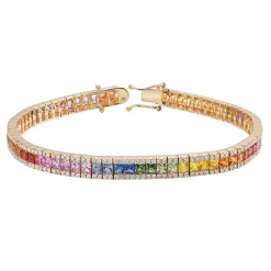 Discount Armbånd med diamanter og multicolor safirer 1,32 ct Armbånd