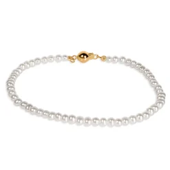 Clearance Armbånd med ferskvannsperler og lås i gult gull Armbånd