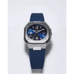 Outlet BR 05 Blue Steel 40mm gummirem Til Han