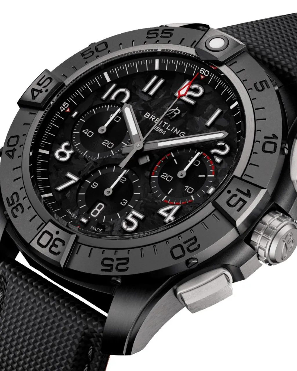 Outlet Avenger B01 Chronograph Night Mission sort 44 mm Dykkerklokker | Til Han