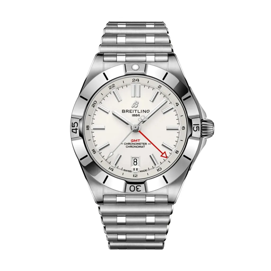 Fashion Chronomat Auto GMT rustfritt stål med hvit urskive 40 mm Til Han