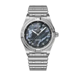 Best Chronomat med mørk blå perlemor 28 mm Til Henne