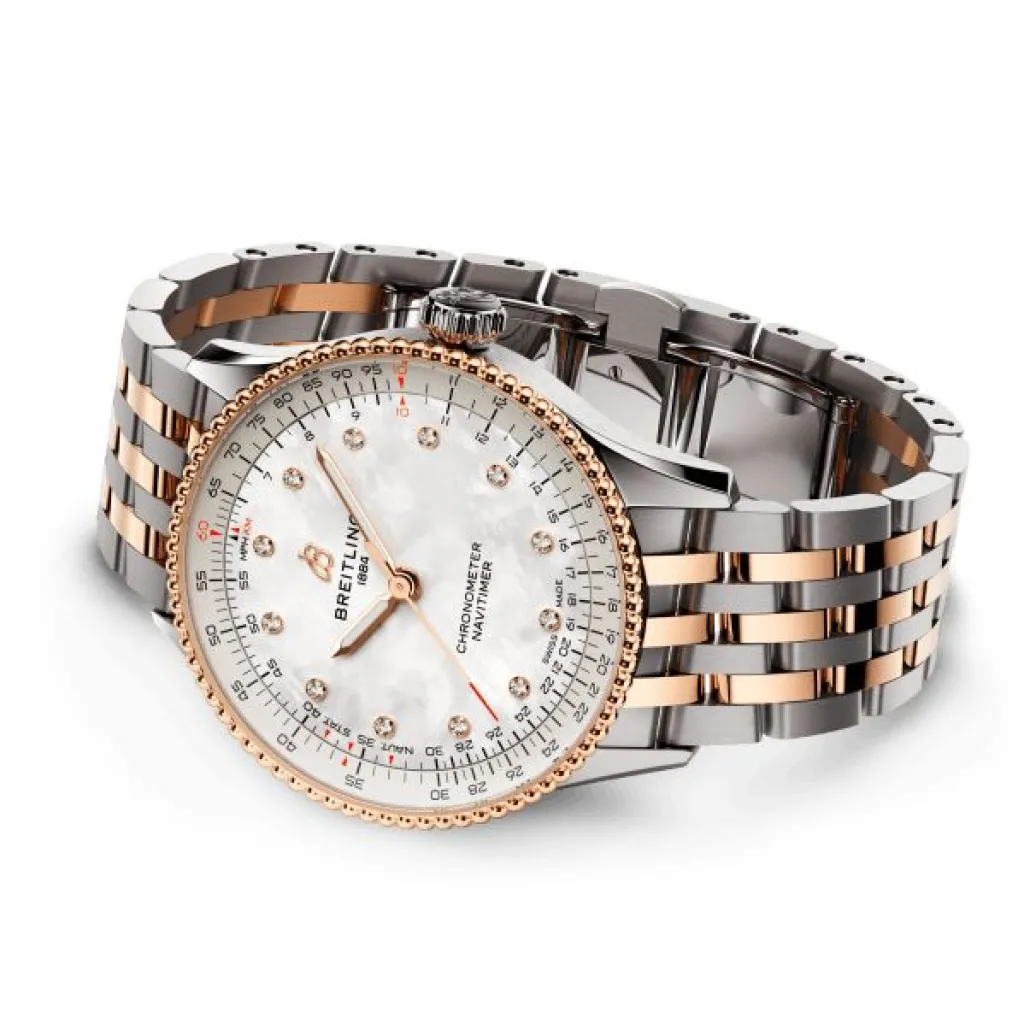 Fashion Navitimer Automatic perlemor 36 mm Two Tone Klokker | Til Henne