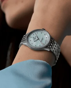 Outlet Navitimer blå perlemorskive 32 mm Til Han