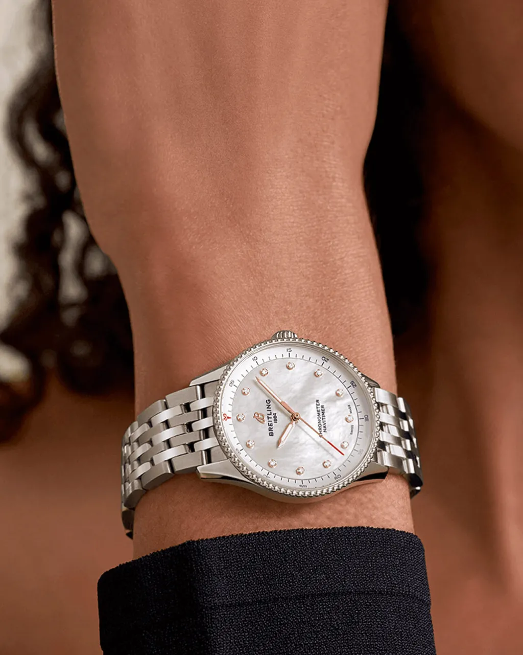 Hot Navitimer perlemorskive 32 mm Til Han