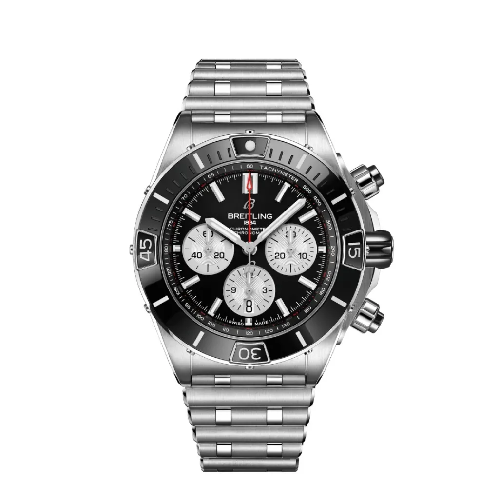 Outlet Super Chronomat B01 44 mm svart skive Til Han