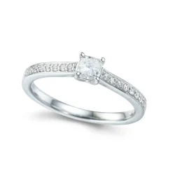 Discount Bridal Eternity diamantring i hvitt gull cushion 0,40 ct Ringer