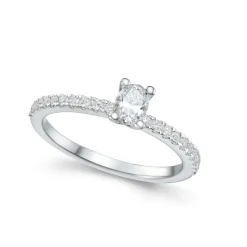 Fashion Bridal Eternity diamantring i hvitt gull oval 0,50 ct Ringer