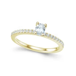 Discount Bridal Eternity diamantring i gult gull oval 0,50 ct Ringer