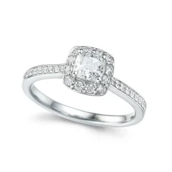 Hot Bridal Eternity diamantring i hvitt gull cushion 0,80 ct Ringer