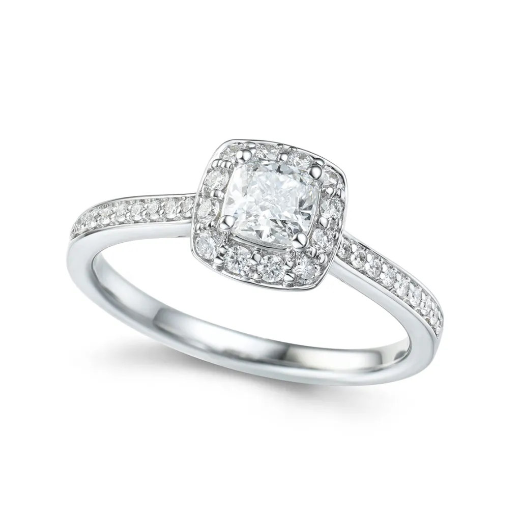 Hot Bridal Eternity diamantring i hvitt gull cushion 0,80 ct Ringer