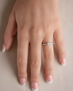 Discount Bridal Eternity diamantring i hvitt gull cushion 0,40 ct Ringer
