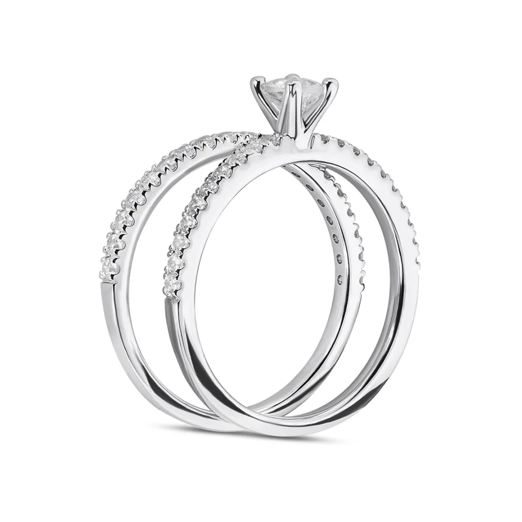 Fashion Bridal Eternity diamantring i hvitt gull oval 0,50 ct Ringer
