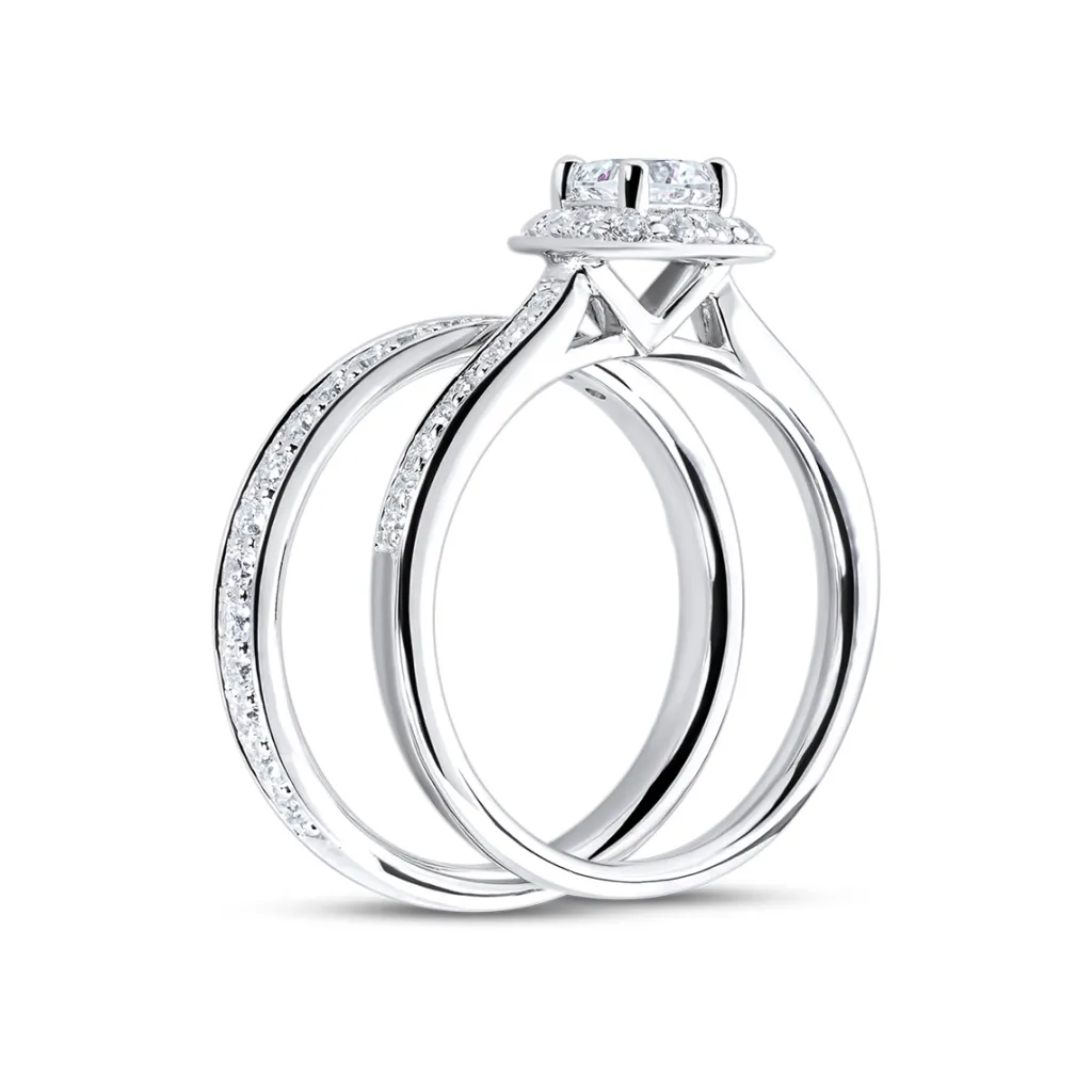 Hot Bridal Eternity diamantring i hvitt gull cushion 0,80 ct Ringer