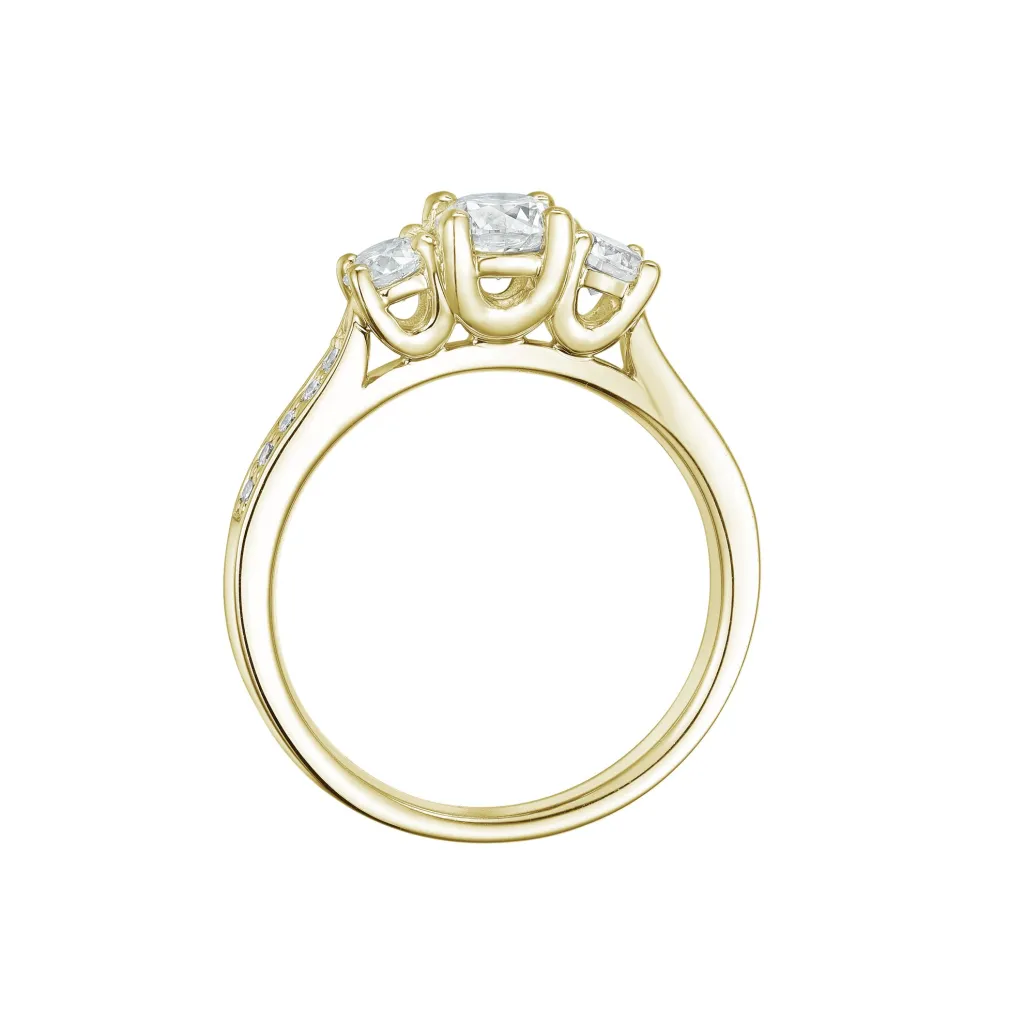 Hot Bridal Eternity trestens diamantring i gult gull 1,00 ct Ringer
