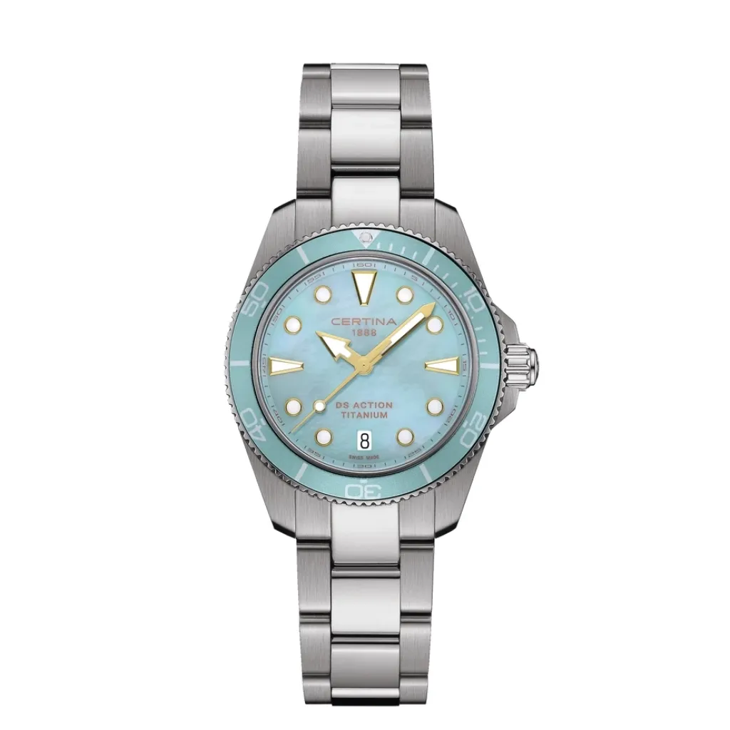 Clearance DS Action Turkis Perlemor 34,5 mm Dykkerklokker | Til Henne