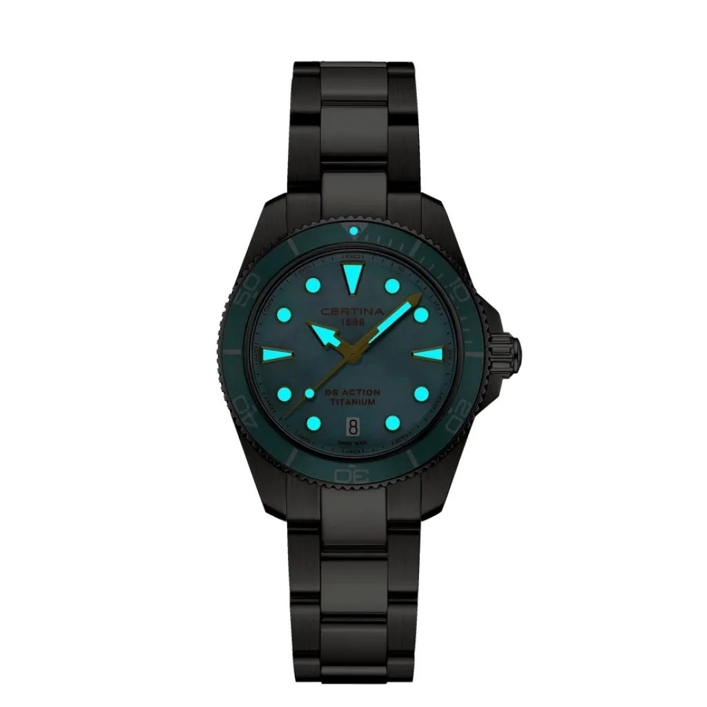 Clearance DS Action Turkis Perlemor 34,5 mm Dykkerklokker | Til Henne