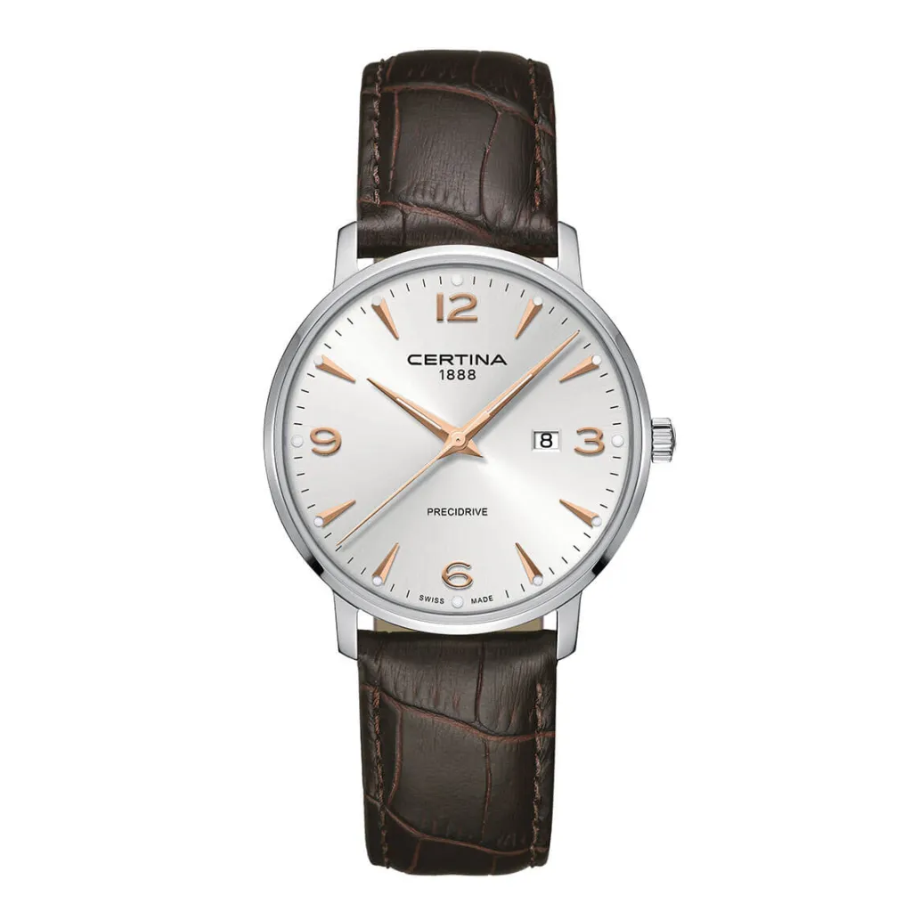 Best DS Caimano med skinnrem sølvfarget skive 39 mm Til Han