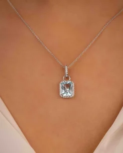 Fashion Charms blå topas og diamanter Ørepynt