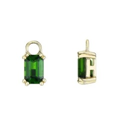 Sale Charms for Joy i gult gull med diopsid Ørepynt