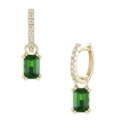 Sale Charms for Joy i gult gull med diopsid Ørepynt