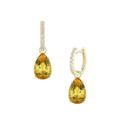Best Charms i gult gull med citrin 5,09 ct Ørepynt