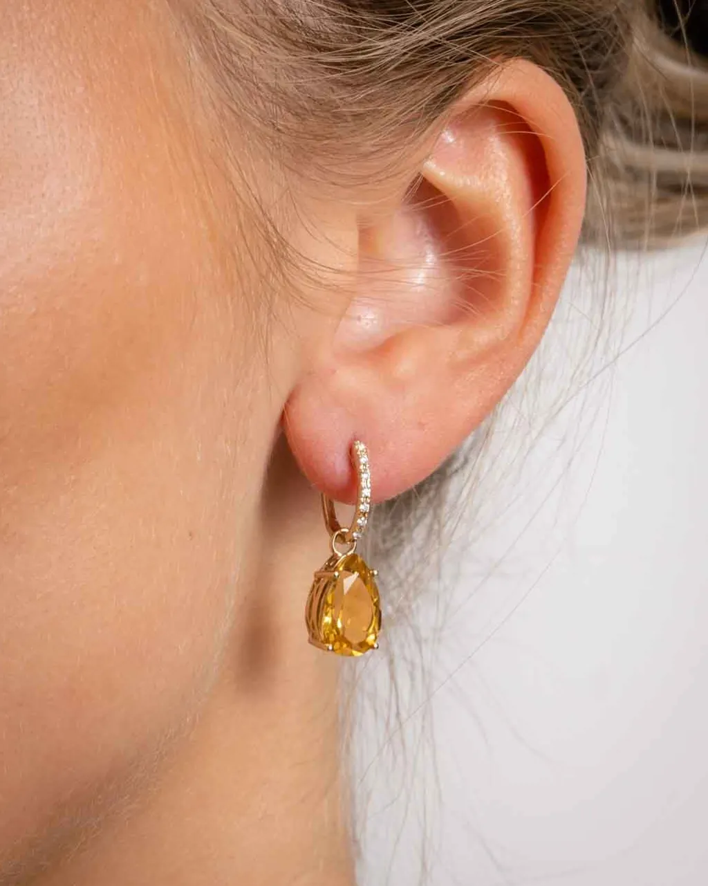 Best Charms i gult gull med citrin 5,09 ct Ørepynt