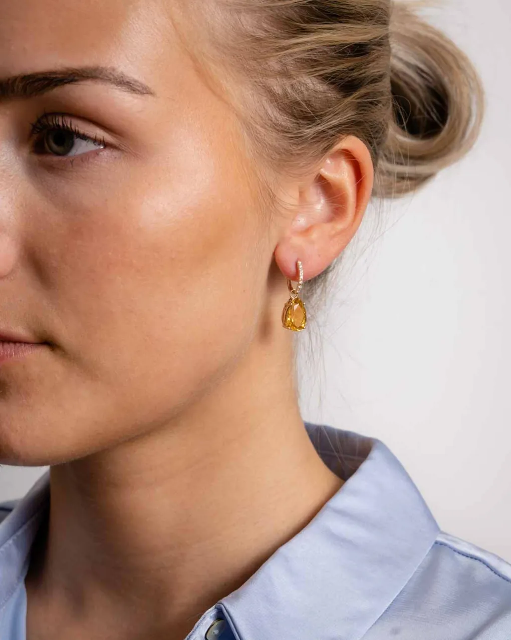 Best Charms i gult gull med citrin 5,09 ct Ørepynt