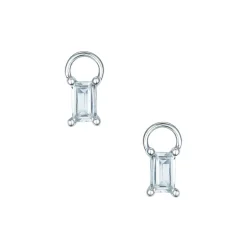 Best Charms i hvitt gull med hvit kvarts Ørepynt