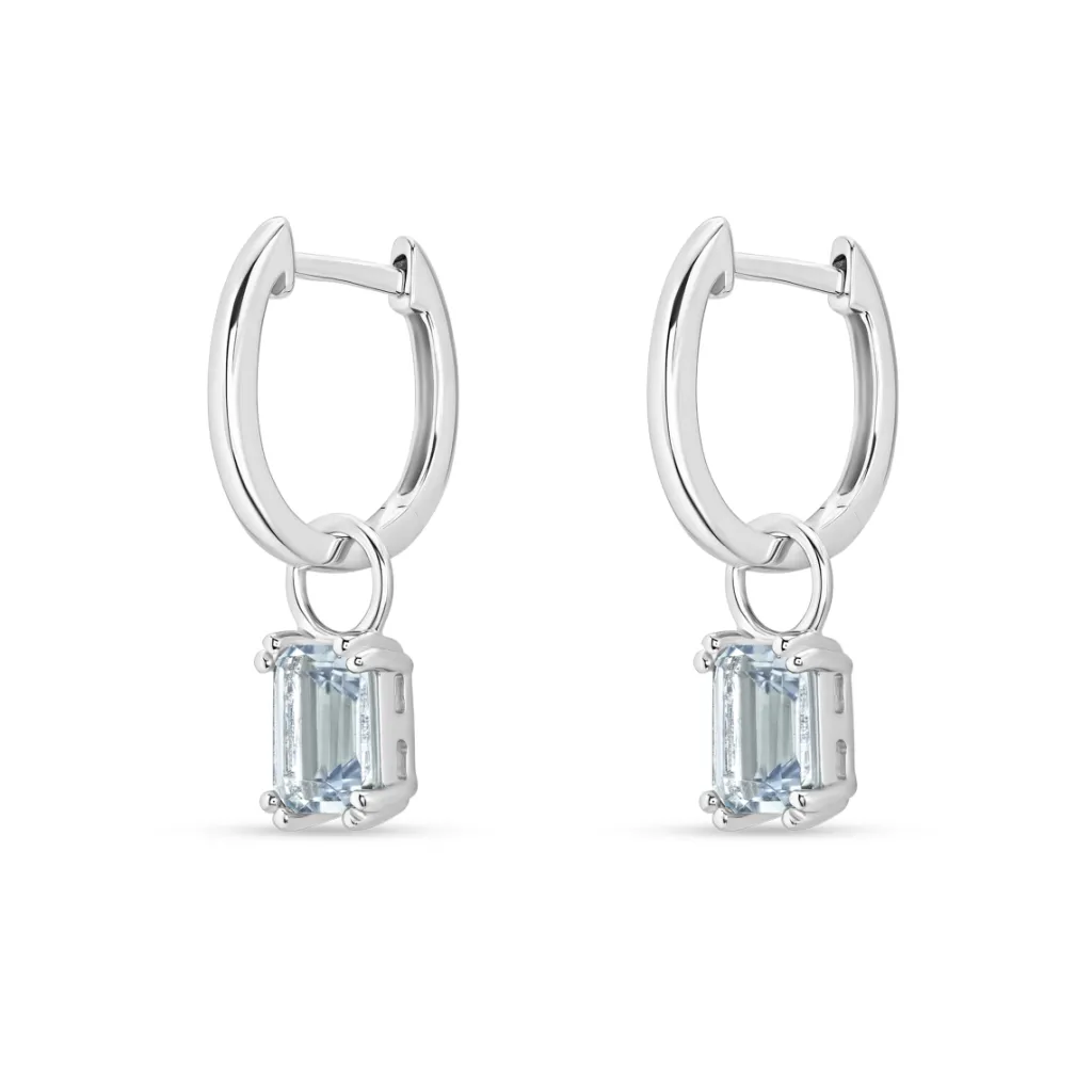 Discount Charms i hvitt gull med Sky Blue topas Ørepynt