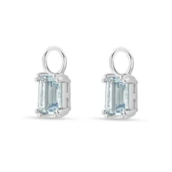 Discount Charms i hvitt gull med Sky Blue topas Ørepynt