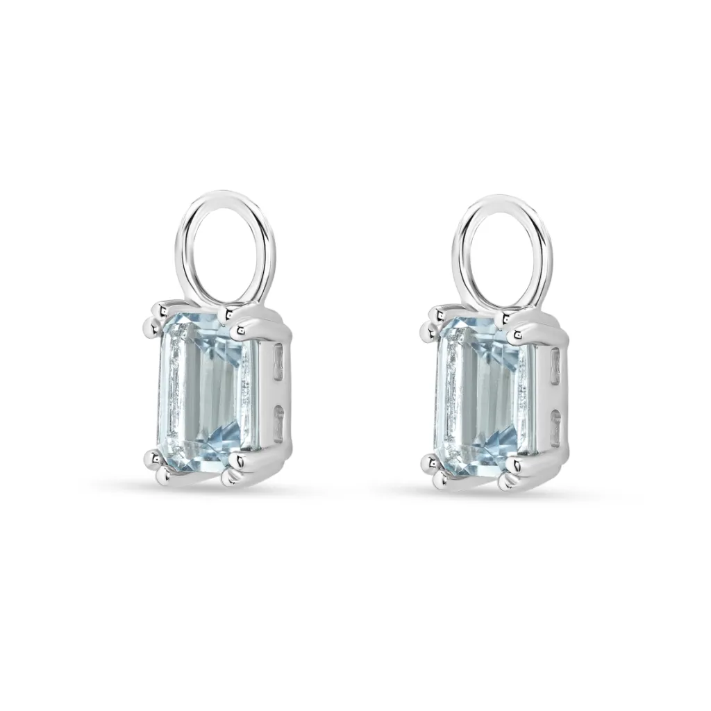 Discount Charms i hvitt gull med Sky Blue topas Ørepynt