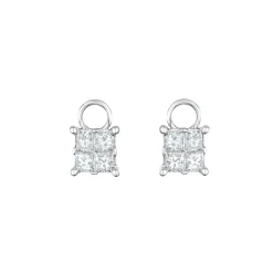 Sale Charms med diamanter princess cut 0,54 ct Ørepynt